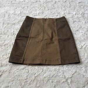 Free People Women's Size 4 Green Color Block Mini Skirt